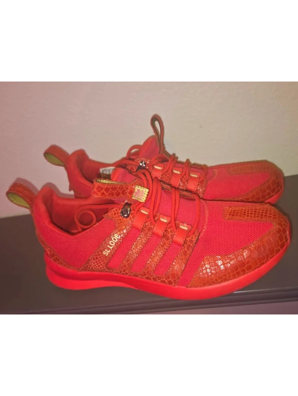 ADIDAS ORIGINALS SL LOOP RUNNER TR RED REPTILE CROC MEN'S SIZE 9.5 S85682